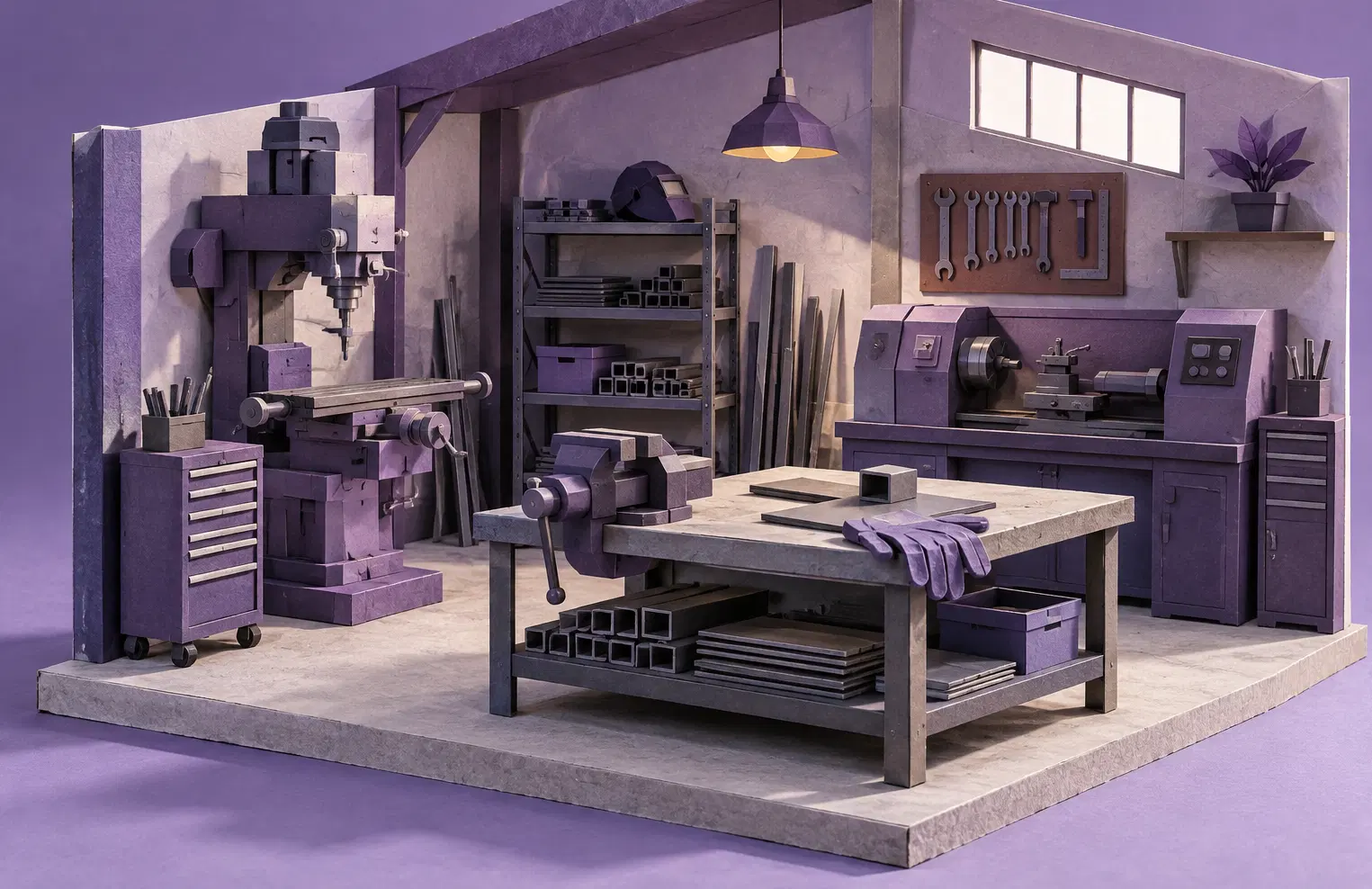 Illustration of fabrication businesses and their working space